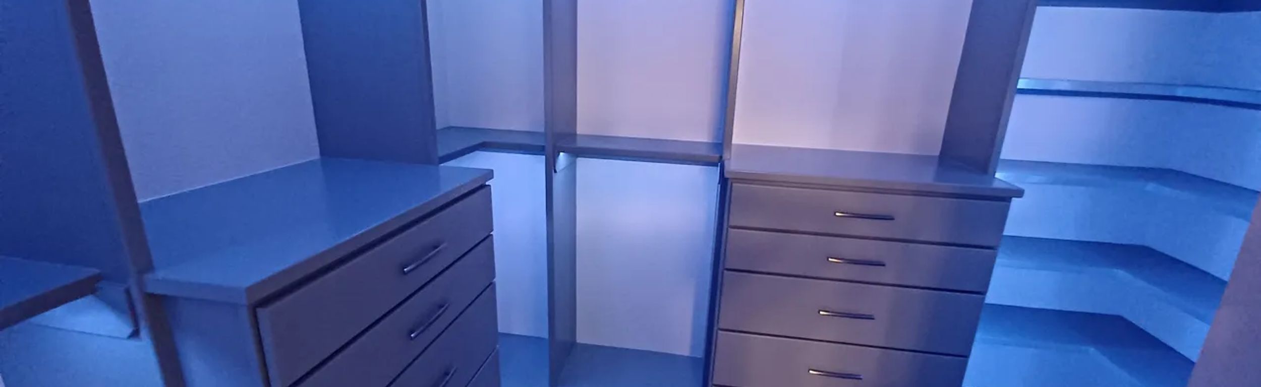 custom closet with lighting