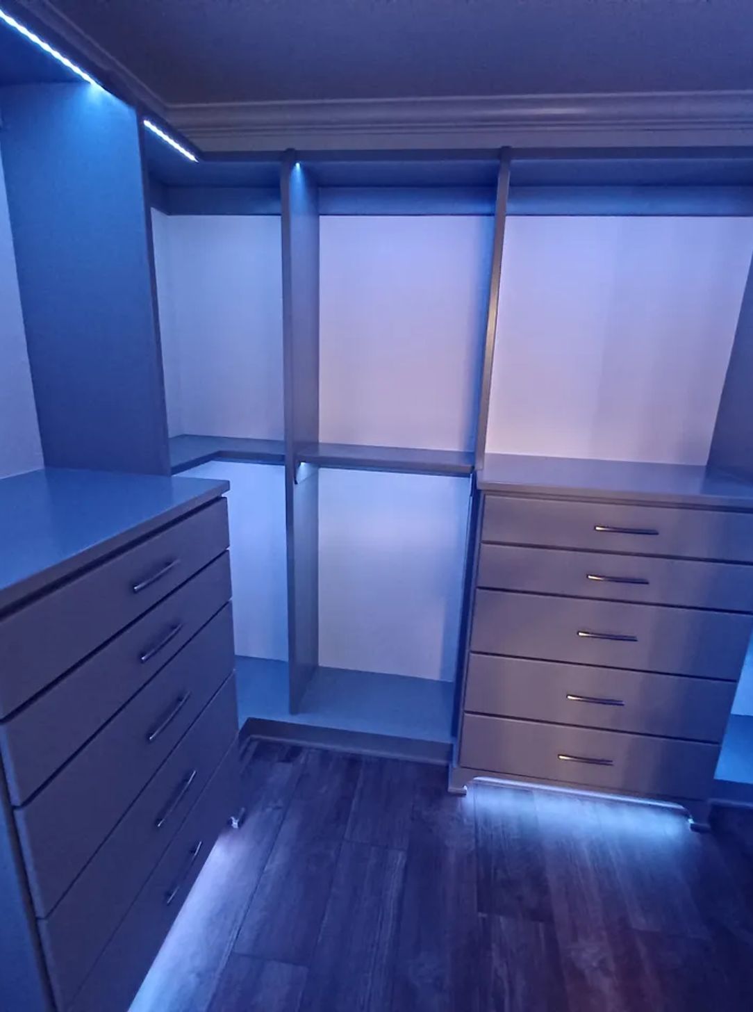 new closet build with custom lighting