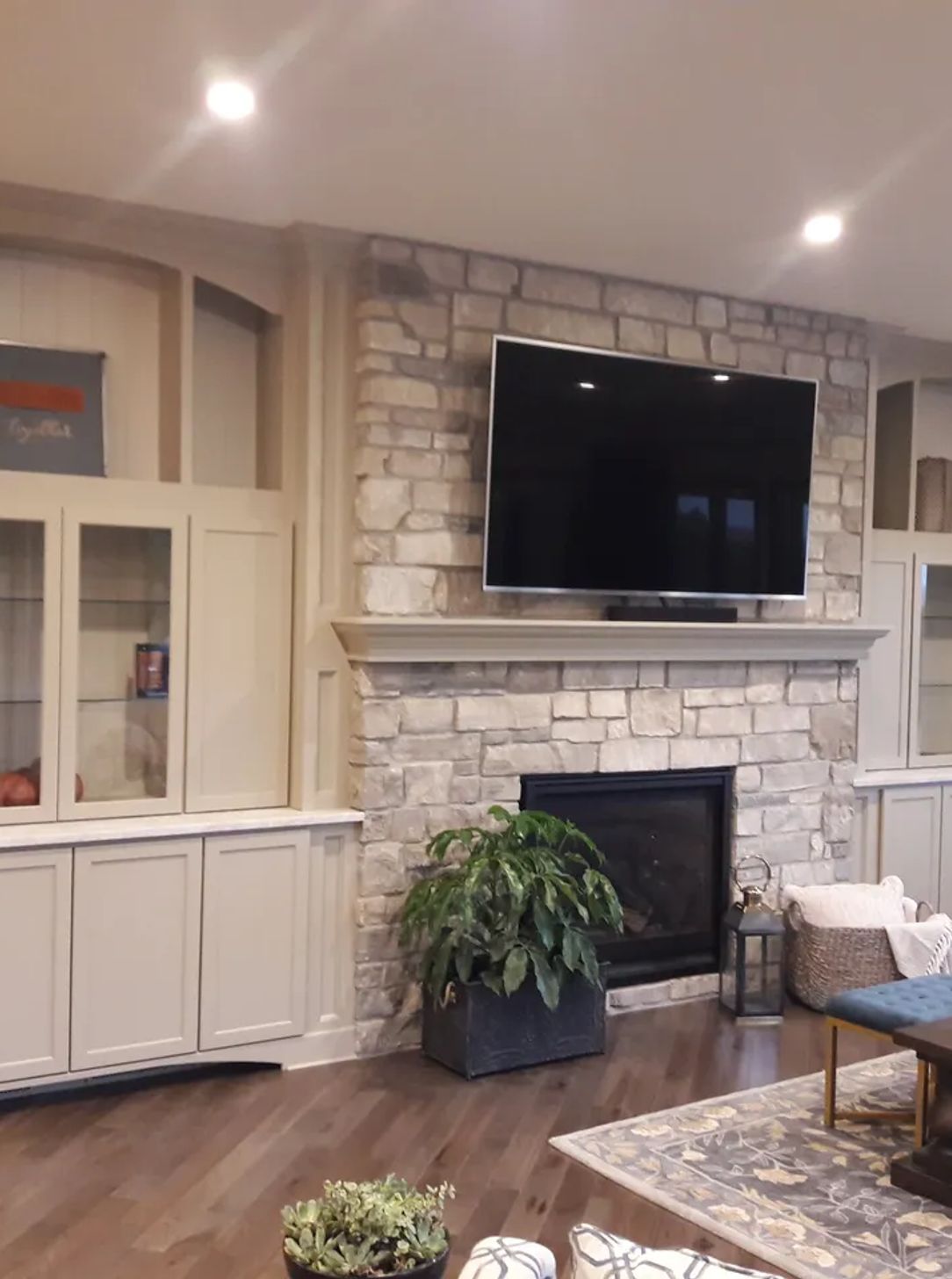 new living-room build with custom lighting